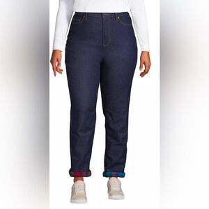 Plus Size Recover High-rise Straight Leg Flannel Lined Jeans